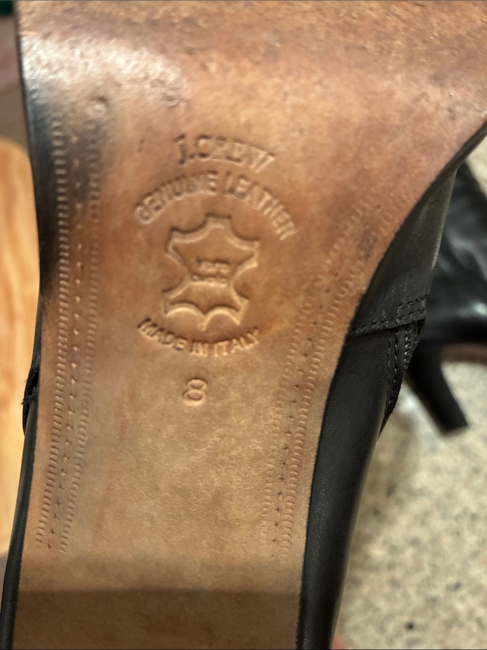 Women’s 8 Vintage J Crew Italian Leather Classic Black Leather Knee-High Boots - Picture 2 of 16